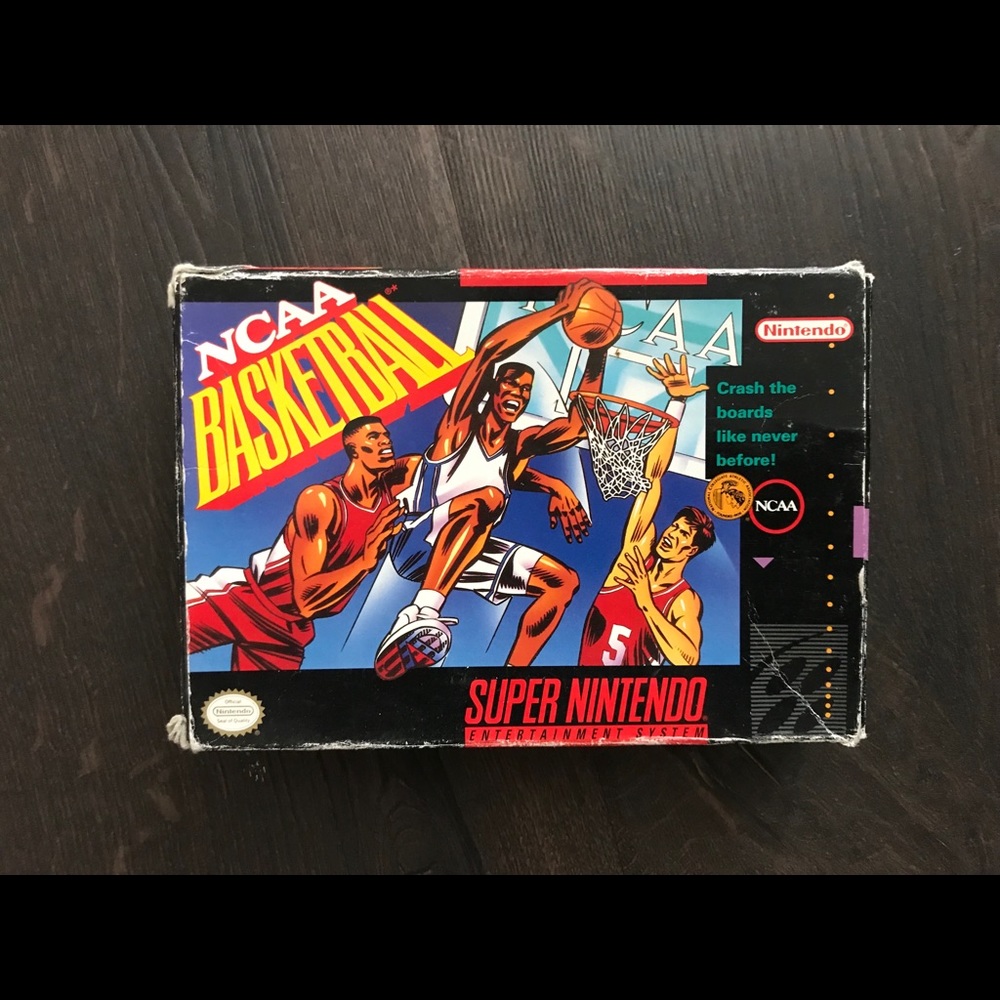 NCAA 1992 Super Nintendo game in box